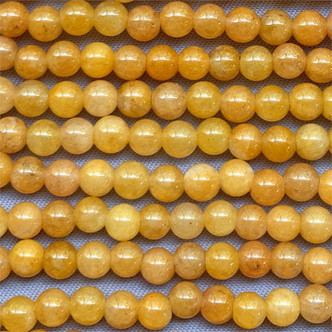 Honey Jade 4mm Round Ball Semi Precious Stone Beads per Strand