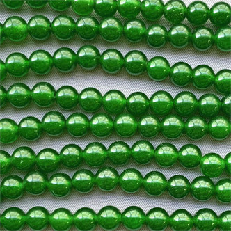 Emerald Green Jade 6mm Round Ball Semi Precious Stone Beads per Strand