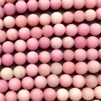 Dyed Matte Aurora Rose Jade 8mm Round Ball Semi Precious Stone Beads per Strand