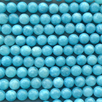 Dye Sky Blue Jade 8mm Round Ball Semi Precious Stone Beads per Strand