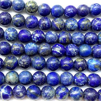 Matte Lapis 8mm Smooth Round Ball Semi Precious Stone Beads per Strand