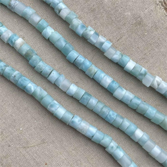 4mm Larimar Heishi Stone Semi Precious Beads Per Strand