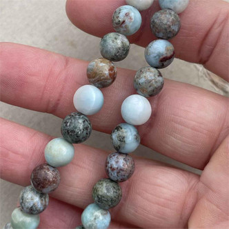 8mm Larimar Stone Round Semi Precious Beads Per Strand