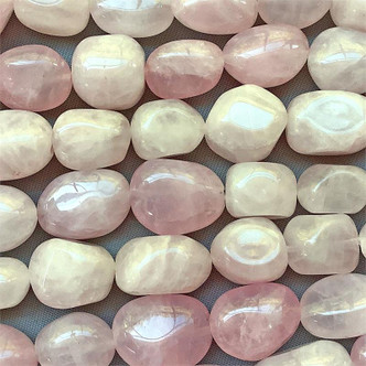 Rose Quartz Nugget Semi-Precious Beads per Strand