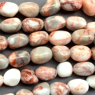 Red Vein Marble Nugget Semi Precious Stone Beads per Strand