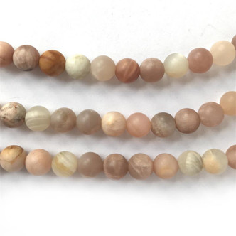 8mm Matte Sunstone Semi-Precious Beads Per Strand