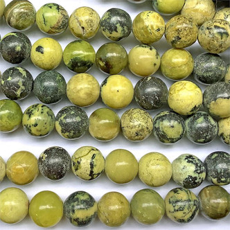 Yellow Turquoise 10mm Round Ball Semi Precious Stone Beads per Strand