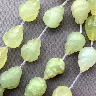 Carved Jade Shell Semi-Precious Beads - per strand