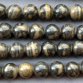 6mm Coffee Jasper Round Semi Precious Stone Beads Per Strand
