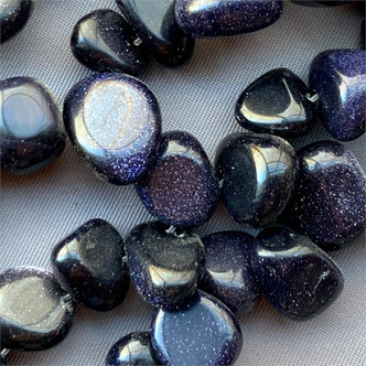Side Drilled Chip Blue Goldstone Semi-Precious Beads