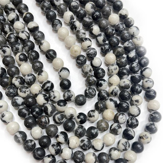 Zebra Jasper 10mm Round Stone Semi Precious Beads Per Strand