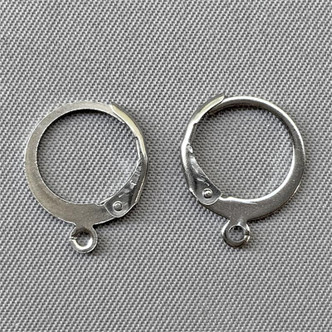 21ga Round Leverback Earwires Earrings 14.5x12mm Stainless Steel Q15 Pair Per Pkg