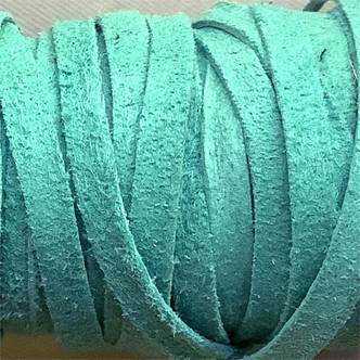 Turquoise 1/8" Inch Thin Dyed Flat Suede Lace Leather Jewelry Cord per Foot