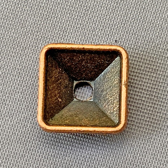 Baroque Square Bead Caps 10mm Antique Copper Plated Alloy Q50 Per Pkg