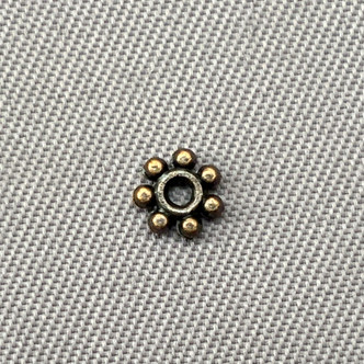 Daisy Spacer Beads 4mm Antique Copper Plated Alloy Q500 Per Pkg