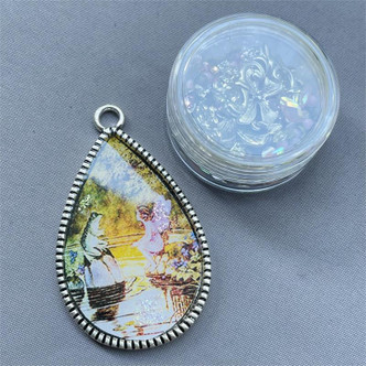 Frog & Fairy Collage Pendant Resin Rhinestones DIY Mini Kit