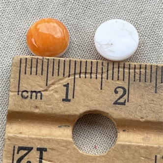 Light Coral Spiny Oyster Shell Cabochons Round 8mm Per Pair