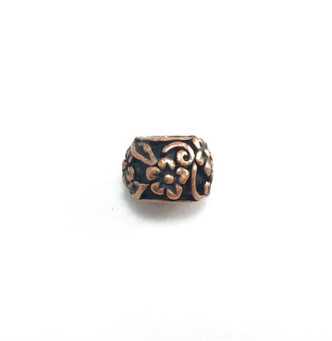 Antique Copper Plated Daisy Flower 5mm Large Hole Bead 10x7mm Q12 Per Pkg