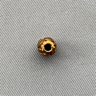 Dotted Round Pot 9x7mm Antique Copper Plated Q30 Beads Per Pkg