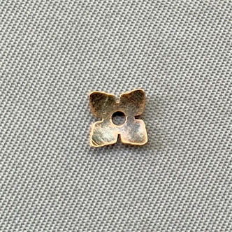 Four Petal Leaf Bead Caps 6mm Antique Copper Plated Alloy Q100 Per Pkg