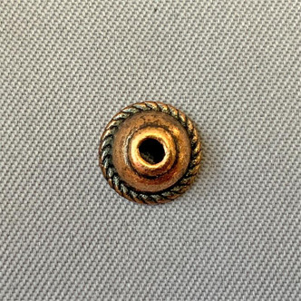 Roped Domed Bead Caps 8x4mm Antique Copper Plated Alloy Q60 Per Pkg