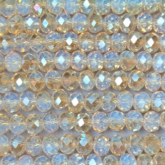 Vintage Opal 6x4mm Faceted Rondelle Chinese Crystal Glass Beads Per Strand