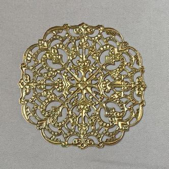Large Medallion Filigree Component 56mm Antique Brass Plated Alloy Q12 Per Pkg