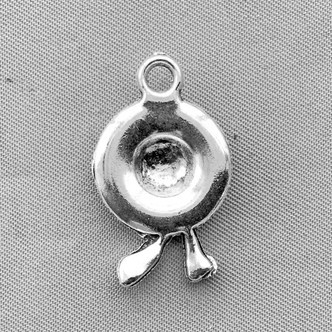 Fashion Floral Derby Hat Charms 26x16mm Antique Silver Plated Alloy Q6 Per Pkg