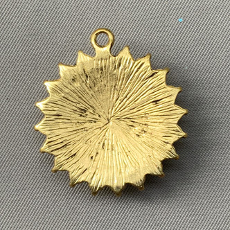Clear Wheat Crystal Sun Coin Charms 28x25mm Hamilton Gold Plated Alloy Q2 Per Pkg