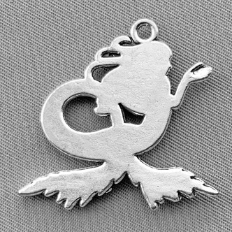 Large Mermaid Charms 28x30mm Antique Silver Plated Alloy Q6 Per Pkg