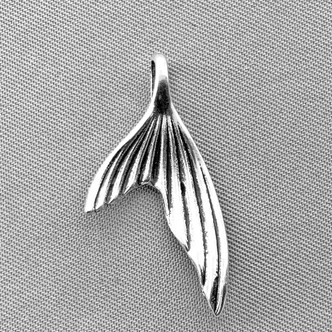 Mermaid Tail Charms 29x15mm Antique Silver Plated Alloy Q6 Per Pkg