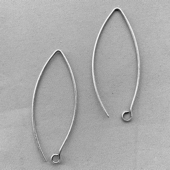 Triangle Hook Earwires 44x16mm 19ga Antique Silver Plated Alloy Q5 Pair Per Pkg
