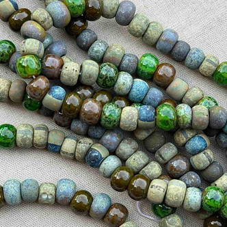 Forest Picasso Size 2/0 6mm Czech Glass Seed Beads Per Strand