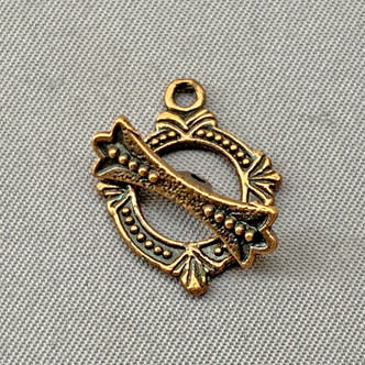 Art Deco Round Toggle Clasps 18x14mm Antique Copper Plated Alloy Q32 Per Pkg