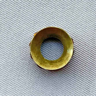 Topaz Rhinestone Large Hole Spacer 5x11mm Antique Brass Plated Alloy Q10 Beads Per Pkg