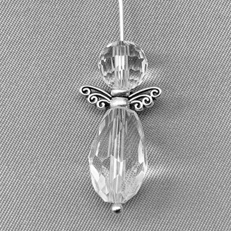 Tiny Angel Wing Beads 4x14mm Antique Silver Plated Alloy Q100 Per Pkg