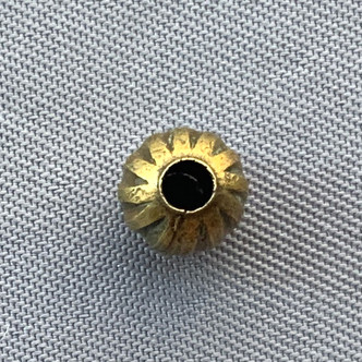 Corrugated Round Beads 6mm Antique Brass Plated Alloy Q40 Per Pkg