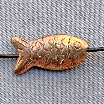 Fish Beads 15x8mm Shibuichi Q4 Per Pkg