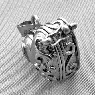 Baroque Heart Prayer Box Memory Locket Pendants 18x20mm Gunmetal Plated Alloy Q2 Per Pkg