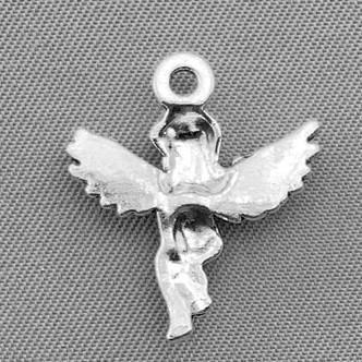 Cherub Playing Flute Charms 20x17mm Antique Silver Plated Alloy Q6 Per Pkg
