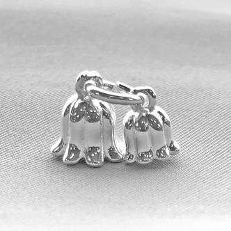 Trumpet Flower Bell Charms 12x14mm Shiny Silver Plated Alloy Q4 Per Pkg