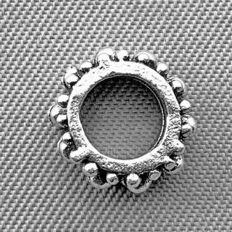 Dotted Large Hole Spacer 9x4mm Antique Silver Plated Alloy Q30 Beads Per Pkg