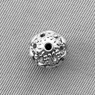 Rhinestone Filigree Round Ball 8mm Platinum Plated Alloy Beads Q30 Per Pkg