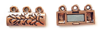 Magnetic Branch Leaf Vine 3 Loop Clasps 14x19x6mm Antique Copper Plated Alloy Q4 Per Pkg