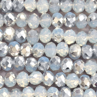 Opalite CAL 6x4mm Faceted Rondelle Chinese Crystal Glass Beads Per Strand