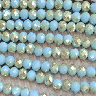 Angelite Sand 8x6mm Faceted Rondelle Chinese Crystal Glass Beads Per Strand