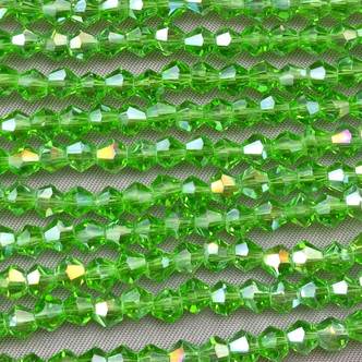 Clover AB 4mm Faceted Bicone Chinese Crystal Glass Beads Per Strand