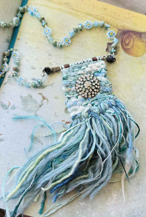 Turquoise Princess Macrame Tassel Necklace Knotted Artisan Made 26" Per Pc