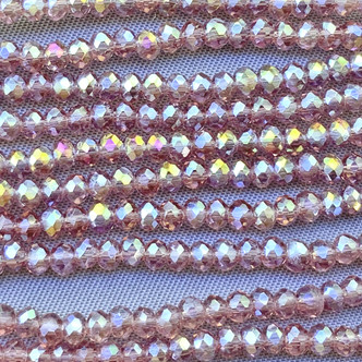 Purple AB 3x2mm Faceted Rondelle Chinese Crystal Glass Beads Per Strand