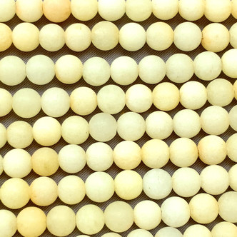 6mm Dyed Jade Matte Blush Round Ball Semi Precious Stone Beads Per Strand